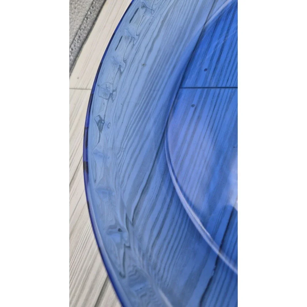 Vintage Pyrex Cobalt Blue Glass Fluted Pie Plate Pan Dish #229 9.5” Handles Vtg